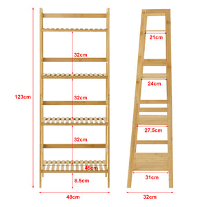 Scaffale a Scala Vinje con 4 Ripiani - bambù [en.casa]