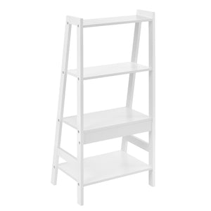 [en.casa] Scaffale a scala con 4 mensole - 90x43x32cm - bianco