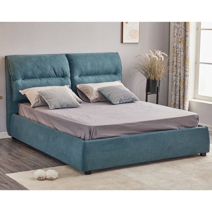 Letto matrimoniale contenitore Safira tessuto blu