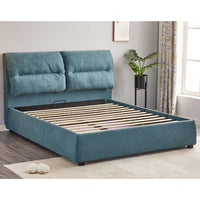 Letto matrimoniale contenitore Safira tessuto blu