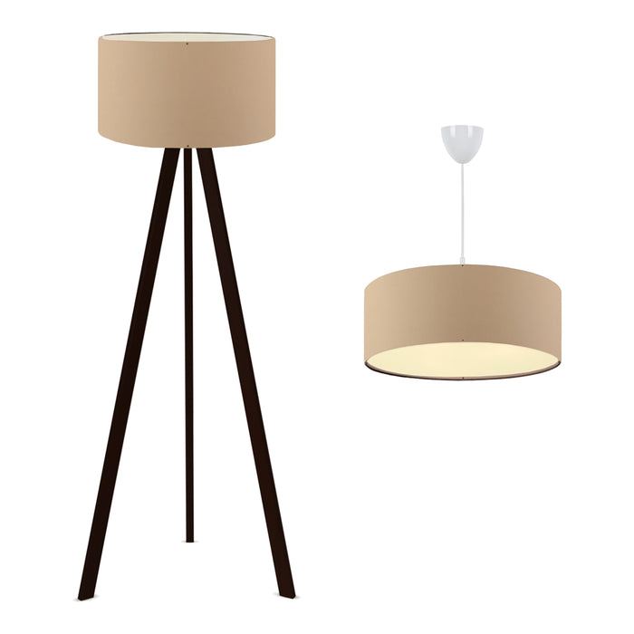 Set di 2 Lampade 'Scunthorpe' Composto di 1 Piantana - Lampada da Terra e 1 Lampadario - Lampada a Sospensione con