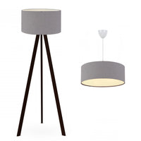 Set di 2 Lampade 'Scunthorpe' Composto di 1 Piantana - Lampada da Terra e 1 Lampadario - Lampada a Sospensione con