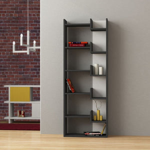 Libreria Oppa antracite bianco 69x162