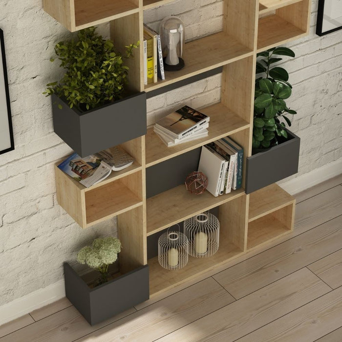 Libreria design Niho rovere antracite 120x171 Niho