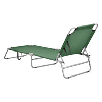 Set di 2 Lettini Prendisole Portatili, 2x Sdraio Pieghevole con Schienale Reclinabile - Supporto Fino a 110 kg - Verde