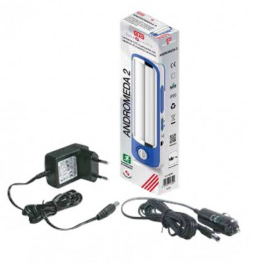 Lampada ricaricabile led andromeda emergenza con selettore intensita' 8w Cfg el045 