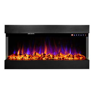 Camino Elettrico da Incasso 48,4x93x20 cm Effetto Fiamma 1500W Dalas