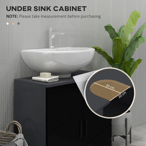 Mobile Sotto Lavabo Bagno per Piedistallo 60x30x60 cm in Legno Truciolare Nero