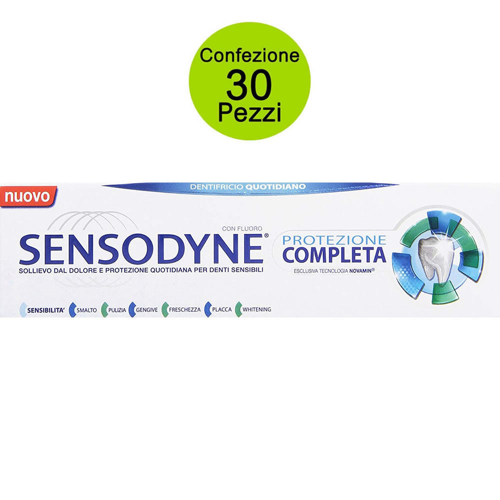 Multipack da 30 dentifrici sensodyne per denti sensibili confezioni da 75 millilitri ciscuna