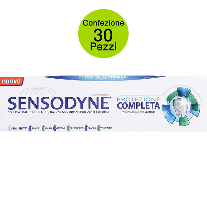 Multipack da 30 dentifrici sensodyne per denti sensibili confezioni da 75 millilitri ciscuna