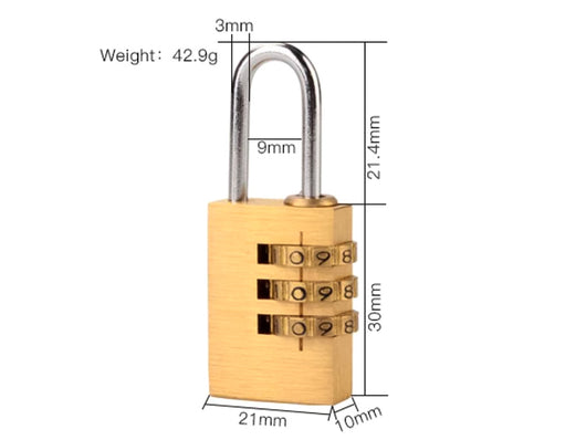 Lucchetto A Combinazione A 3 Cifre Altezza Anello 20mm Per Valigia Zaino Armadietto Casetta