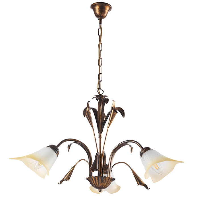 4722/3B - Lampadario Lucrezia 3 Luci Bronzo