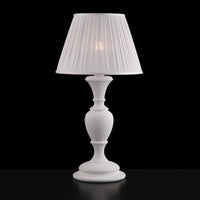 Lume in legno bianco shabby 1 luce con paralume dm.35 Fiorenza