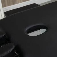 Lettino Massaggi Portatile 186x71x62-83 cm in Similpelle Nero