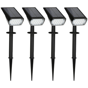 Set 4 Faretti Solari da Giardino 17x10x48,3 cm a LED Nero