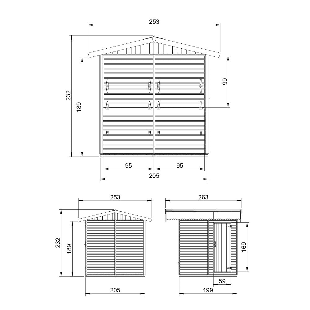 Chiosco in legno da giardino - 253x263 cm/4 m2 - TIMBELA M149