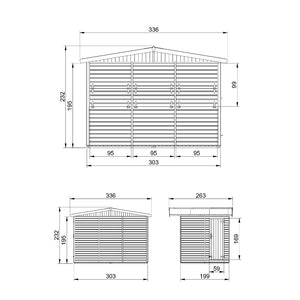 Chiosco in legno da giardino - 336x263 cm/6 m2 - TIMBELA M150A