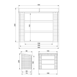 Legnaia da Esterno in Legno - 86x184xA200 cm/2 m3 TIMBELA M201