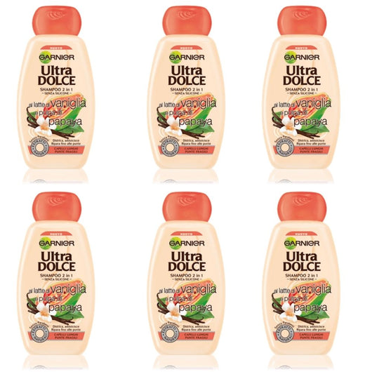 Shampoo 2in1 garnier ultra dolce latte di vaniglia 6 confezioni da 300 ml