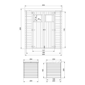 TIMBELA M309 Casetta da Giardino in Legno - A200x204x204cm/3.53 m2 