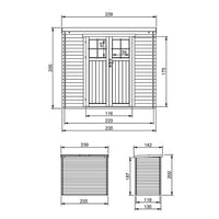 TIMBELA M310F+M310G Casetta da Giardino con porta con serratura di alta qualità - 2.6m2 