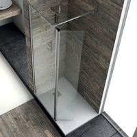 Ogomondo walk-in doccia con anta basculante e staffa cristallo 8 mm *** misure 97-99xh200 cm, confezione 1