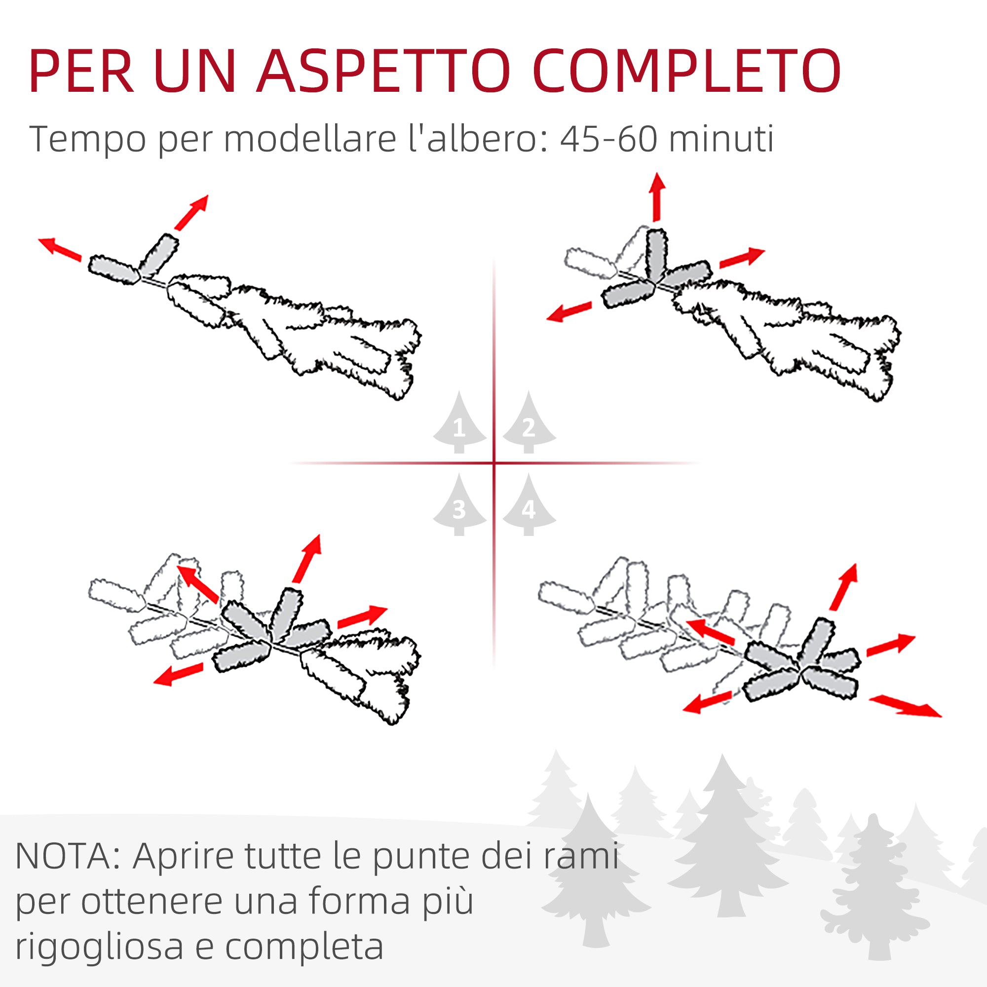 Albero di Natale Artificiale Innevato 225 cm 988 Rami Apertura Automatica Verde