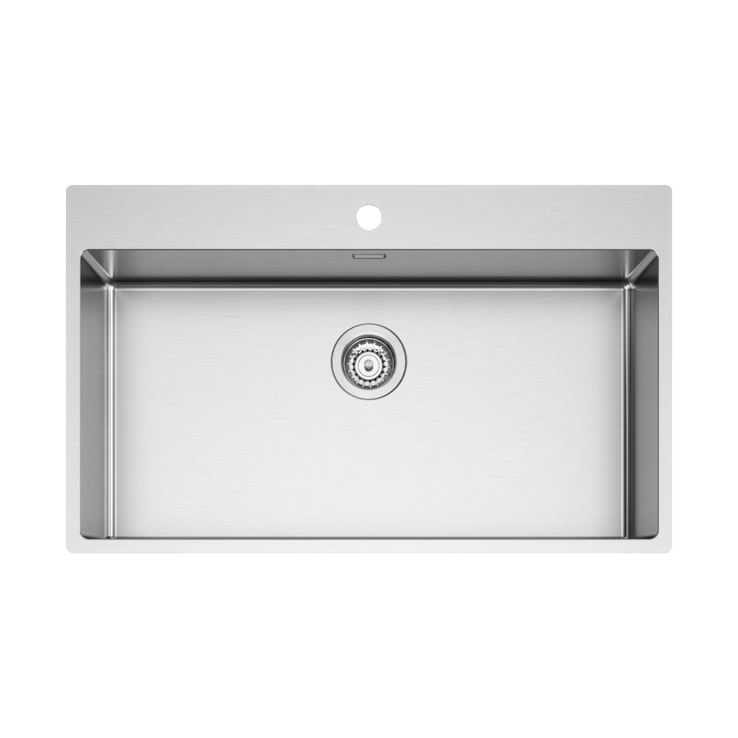 Lavello EVHOC serie DEUS XXL 85X51 cm una vasca sopratop acciaio inox AISI 304 18/10