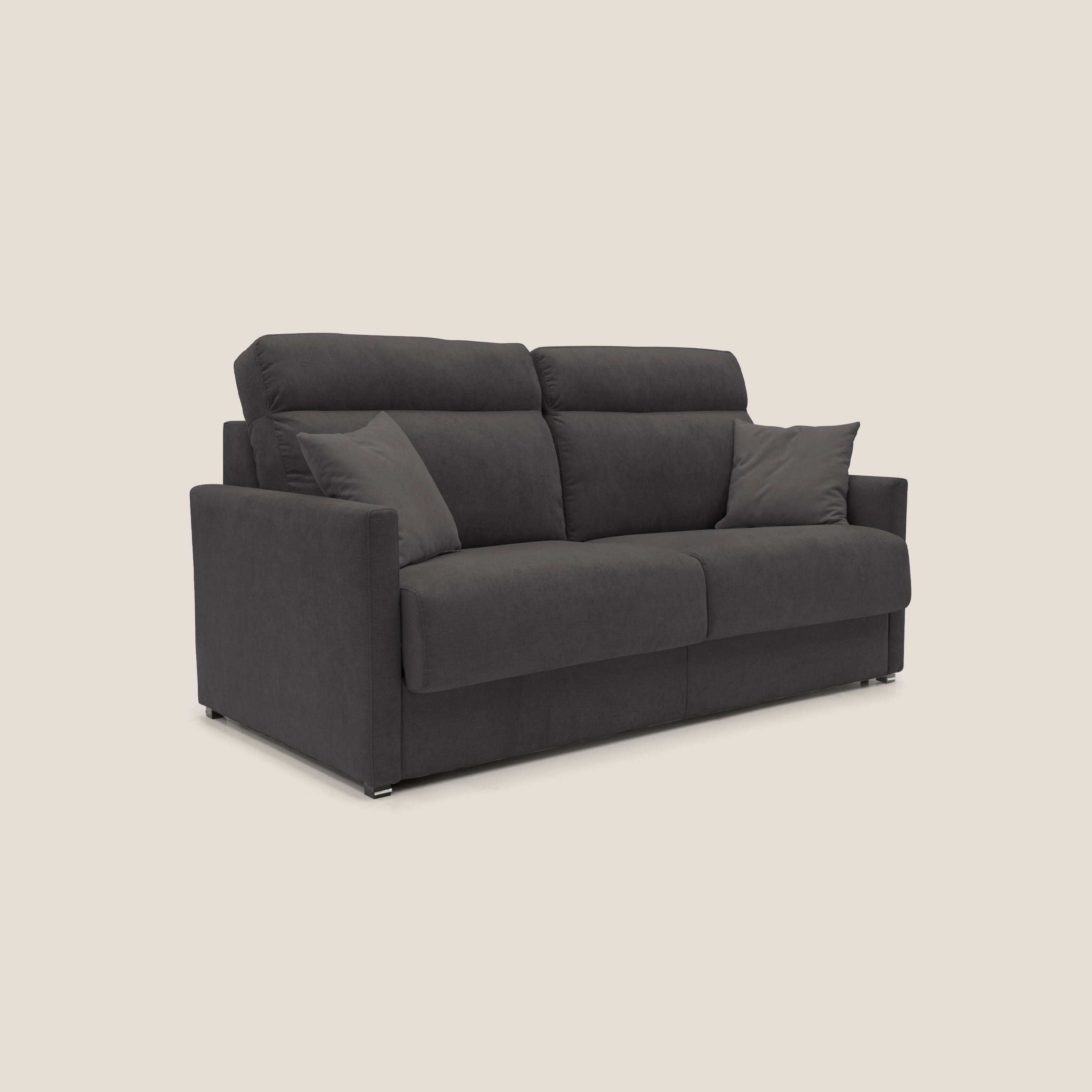 Divano Letto 2 Posti 156x102x97 cm in Tessuto Nero