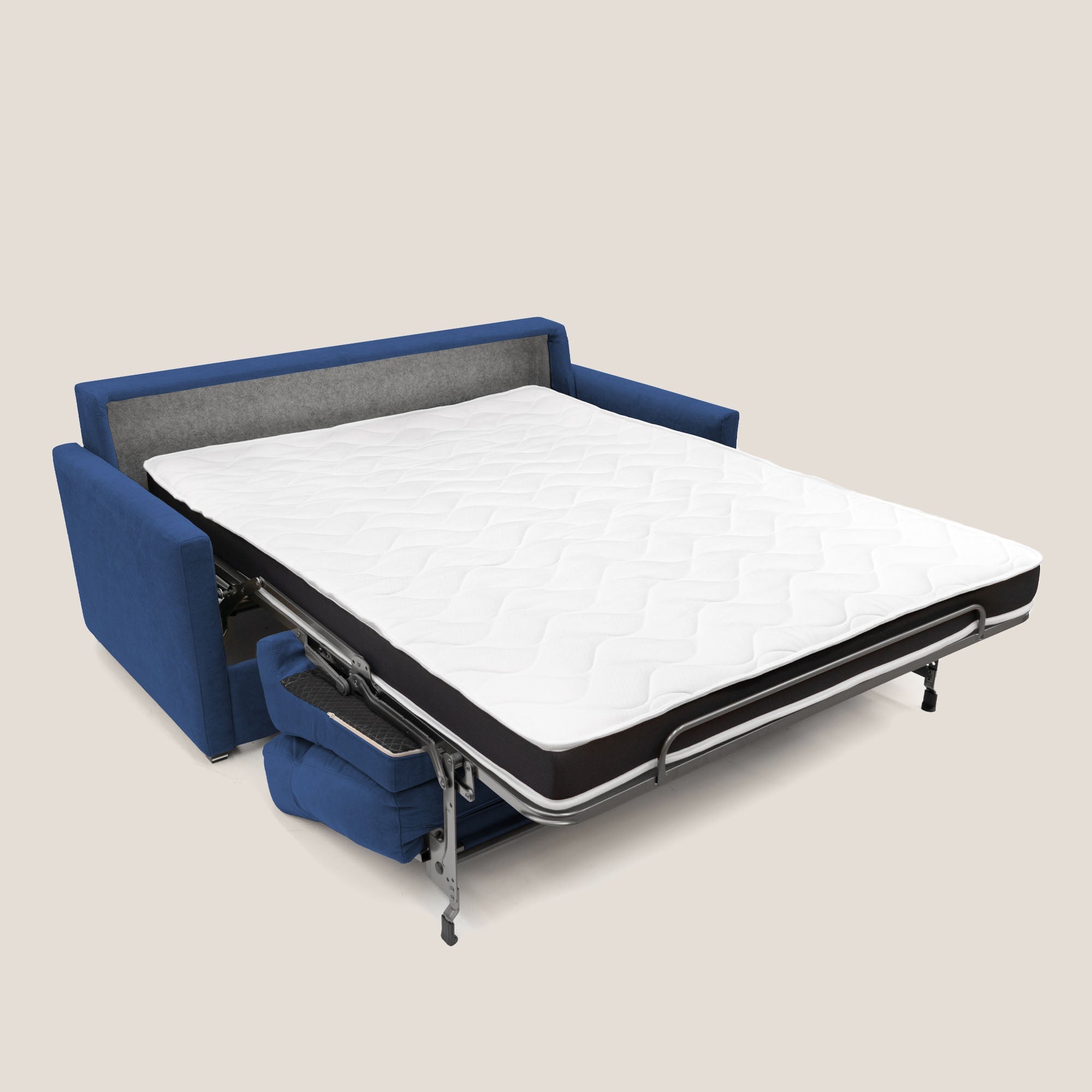 Divano Letto 2 Posti 156x102x97 cm in Tessuto Blu