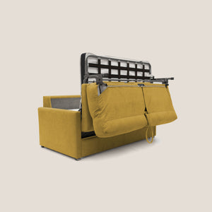 Divano Letto 2 Posti 156x102x97 cm in Tessuto Giallo