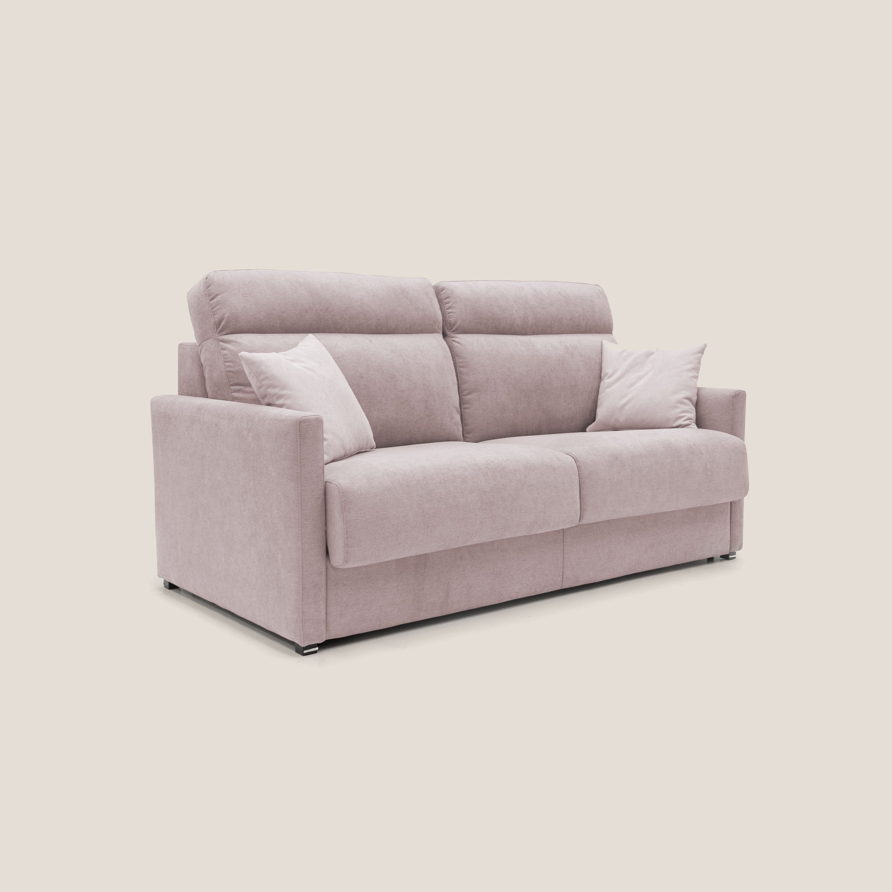 Divano Letto 2 Posti 176x102x97 cm in Tessuto Rosa