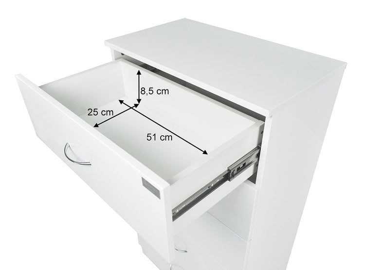 Cassettiera moderna in legno MDF laccato bianco - Mobile d'arredo settimino mod.Eros MC08-5C