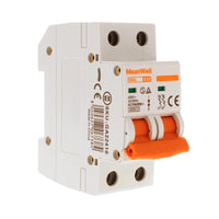 MeanWell MCB Interruttore Magnetotermico Automatico Curva B 2P 2M 6000A B10A AC 400V IP20 IEC60898-1