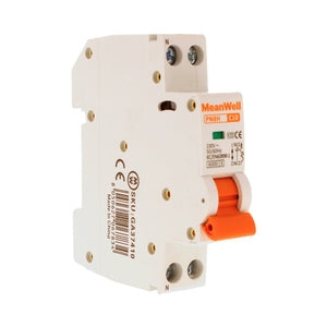 MeanWell MCB Interruttore Magnetotermico Automatico Curva C 1P+N 1M 6000A C10A AC 230V IP20 IEC60898-1