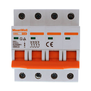 MeanWell MCB Interruttore Magnetotermico Automatico Curva C 4P 4M 6000A C16A AC 400V IP20 IEC60898-1