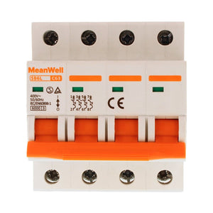 MeanWell MCB Interruttore Magnetotermico Automatico Curva C 4P 4M 6000A C63A AC 400V IP20 IEC60898-1