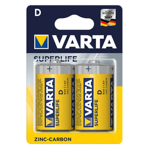 PILA TORCIA SUPERFLIFE 'R20P' Pz 2 - 1,5 V - D VARTA 12 BL