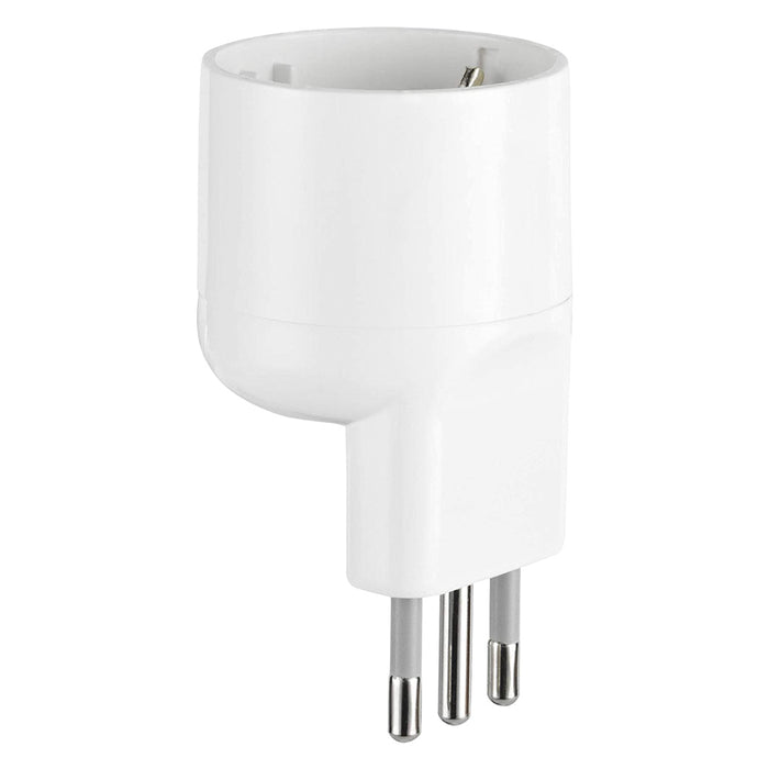 ADATTATORE SINGOLO SPINA ASIMMETRICA 'SALVASPAZIO' spina 2P + T 16A bianco - art.71064 ELECTRALINE 25 PZ