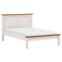 Letto matrimoniale alla francese 140x190 cm in legno bianco/noce