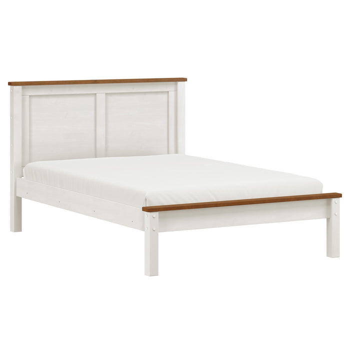 Letto matrimoniale alla francese 140x190 cm in legno bianco/noce