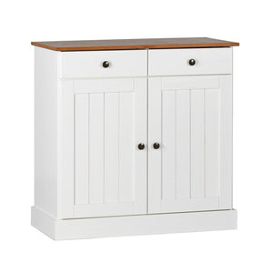 Credenza 2 ante e 2 cassetti 88x85 cm in legno bianco/noce