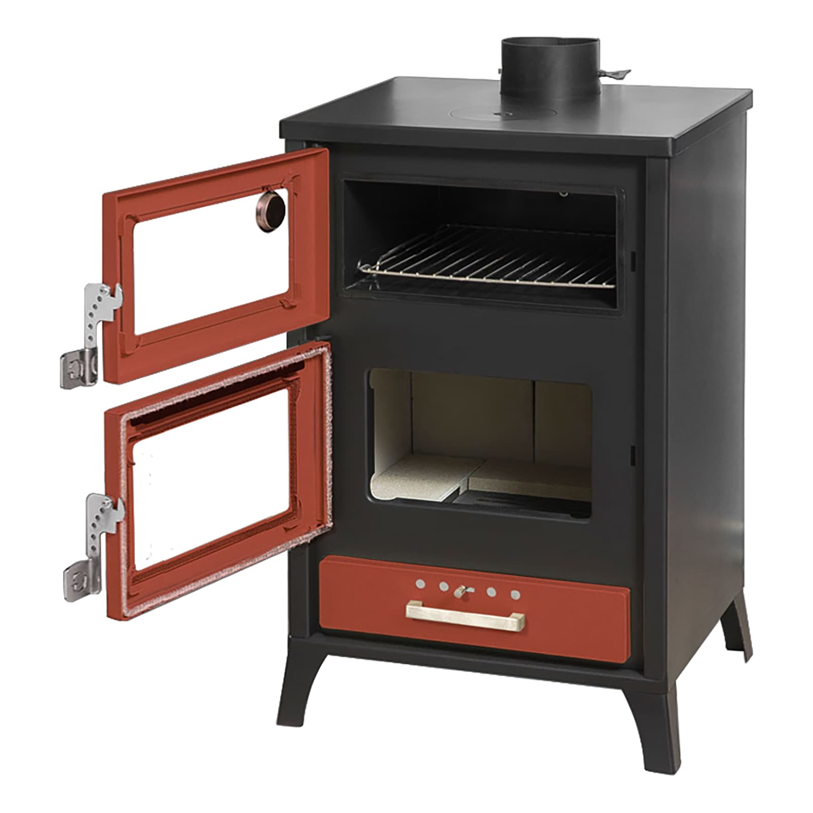 Stufa a Legna con Forno 22 KW 50,5x58,5xH91,5 cm Marika Nera