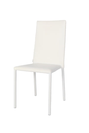 Sedia impilabile Julia Tommychairs, struttura in acciaio imbottita e rivestita in finta pelle colore bianco