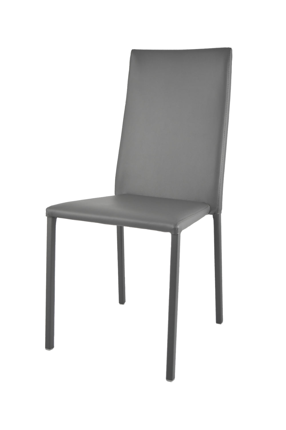 Sedia impilabile Julia Tommychairs, struttura in acciaio imbottita e rivestita in finta pelle colore grigio scuro