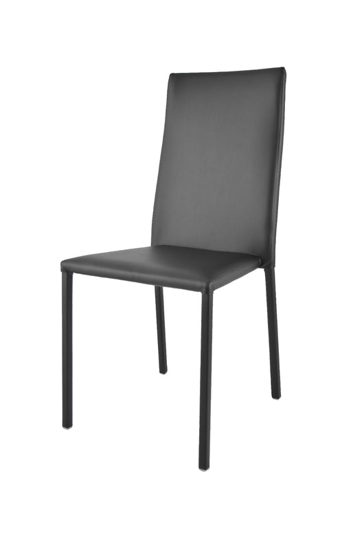 Sedia impilabile Julia Tommychairs, struttura in acciaio imbottita e rivestita in finta pelle colore nero