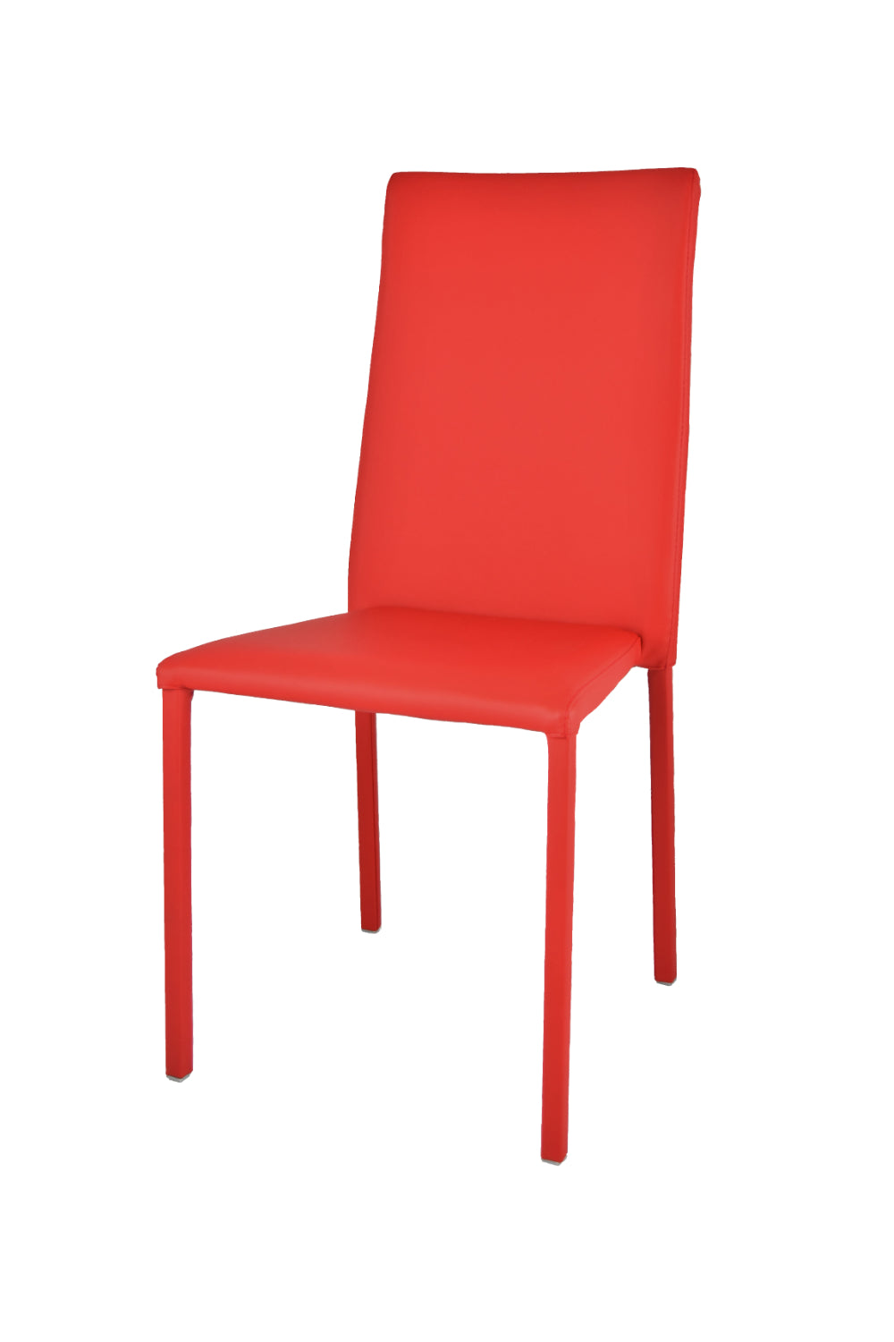 Sedia impilabile Julia Tommychairs, struttura in acciaio imbottita e rivestita in finta pelle colore rosso