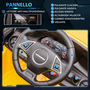 Macchina Elettrica per Bambini 12V con Licenza Chevrolet Camaro Giallo