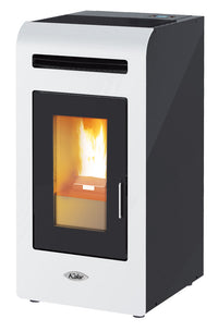 Stufa a Pellet KALOR modello MIA 16 16.3 kW in acciaio vari colori disponibili Bordeaux