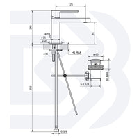 MISCELATORE MONOCOMANDO LAVABO CON SCARICO - 1” 1/4” - SERIE METRO BIANCHI - CROMO